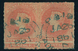 P1816 - SOUTH AUSTRALIA , SG 25 PAIR, PERFORATION SHIFTED UP , WORDING “POSTAGE” AT THE BOTTOM SIDE . BEAUTYFULL PIECE - Sonstige & Ohne Zuordnung