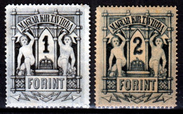 Action !! SALE !! 50 % OFF !! ⁕ Hungary 1873 -1874 ⁕ Telegraph Stamps 1 & 2 Forint ⁕ 2v No Gum & MH - Telegraaf