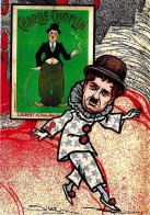 CPM CHAPLIN Par Jihel Tirage Numéroté En 30 Ex. Signés Charlot Charlie Chaplin Satirique Caricature - Entertainers