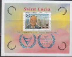 MEDICINE- ST LUCIA - 1981 DISABLED YEAR SOUVENIR  SHEET  MINT NEVER HINGED - Handicaps