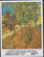 BHUTAN - 1991- VINCENT VAN GOGH /HOSPITAL GARDENS SOUVENIR SHEET  MINT NEVER HINGED - Bhoutan