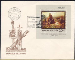 MAGYAR - UNGHERIA - FDC 1976 -  FOGLIETTO  MOHACS - FDC