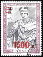 POLOGNE  1991   - YT  3120 Surcharge Rouge - Wladyslaw II - Oblitéré - Usados