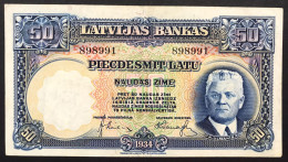 Latvijas Lettonia LATVIA LETTLAND 50 LATU 1939 PICK#20 Bb+ LOTTO 299 - Latvia