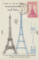Carte-Maximum France N°Yvert 429, TOUR EIFFEL, Obl Sp Paris 23.6.39 Arts Et Fêtes Cinquantenaire - 1930-1939