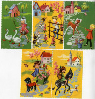 FANTAISIE  ENFANTS  -  LOT 5 CARTES  CPSM FORMAT CPA  1966 - Cartes Humoristiques