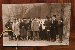 Carte Photo 1900's Troupe De Théâtre En Plein Air Tirage Print Vintage - Teatro