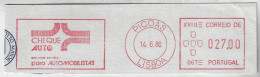 Portugal 1988 Cover Fragment Meter Stamp Hasler Mailmaster Slogan Check Auto A New Service For Motorists Lisbon Picoa - Storia Postale