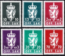 NORWAY 1981-82 Official. Heraldry. 6v, MNH - Dienstzegels