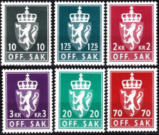 NORWAY 1981-82 Official. Heraldry. 6v, MNH - Dienstmarken