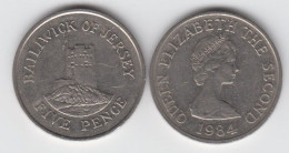 Jersey 1984 5p Coin (Large Format) Circulated - Jersey