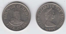 Jersey 1985 5p Coin (Large Format) Circulated - Jersey