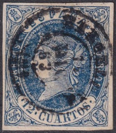 Spain 1862 Sc 57 España Ed 59 Used Barcelona Date (fechador) Cancel - Usados