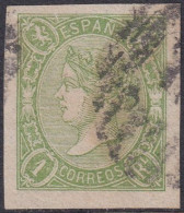Spain 1865 Sc 71 España Ed 72 Used Grill (parrilla Con Cifra) Cancel With Certificate - Usados