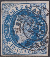 Spain 1862 Sc 57 España Ed 59 Used Manresa Date (fechador) Cancel - Usados