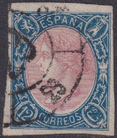 Spain 1865 Sc 69 España Ed 70 Used "63" (San Roque) Cartwheel (rueda) Cancel - Usados