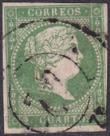 Spain 1856 Sc 44 España Ed 47 Used "42" (Santa Cruz De Tenerife) Cartwheel (rueda) Cancel - Usados