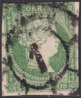 Spain 1856 Sc 44 España Ed 47 Used "1" (Madrid) Cartwheel (rueda) Cancel - Usados