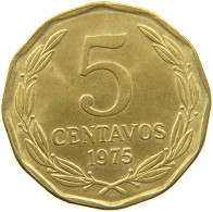 CHILE 5 CENTAVOS 1975 TOP #s080 0621 - Chili