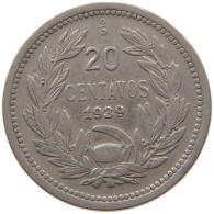 CHILE 20 CENTAVOS 1939 #s030 0137 - Chili