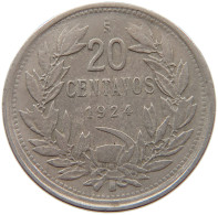 CHILE 20 CENTAVOS 1924 #s014 0073 - Chili