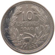 CHILE 10 CENTAVOS 1940 #a050 0163 - Chili