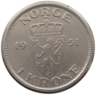 NORWAY 1 KRONE 1951 TOP #c077 0525 - Norvège