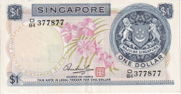 BILLETE DE SINGAPORE DE $1 DEL AÑO 1967 EN CALIDAD EBC (XF)   (BANKNOTE) FLOR-FLOWER - Singapore