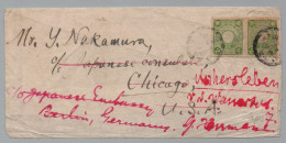 JAPON - JAPAN / WRAPPER TO JAPANESE CONSULATE CHICAGO - USA FORWARDED EMBASSY BERLIN GERMANY (ref 8582f) - Storia Postale