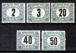 ⁕ Hungary 1922 ⁕ Postage Due Mi.52-57 ⁕ 5v MH - Postage Due
