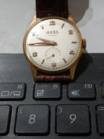 Orologio Da Uomo Axes Meccanico In Oro 18 Carati, Quadrante Bianco, Numeri Arabi, Revisionato, Funzionante, Splendido. - Montres Gousset