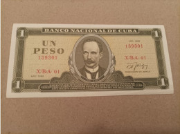 Billete De Cuba De 1 Peso Año 1988, UNC - Cuba