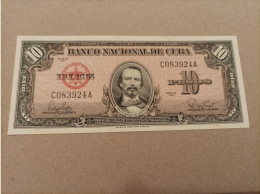 Billete De Cuba De 10 Pesos Año 1960, UNC - Cuba