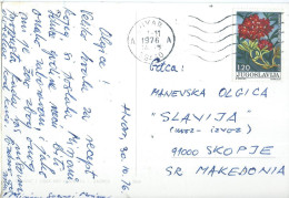 Yugoslavia Postcard Hvar 1976,stamp Motive :flowers - Cartas & Documentos