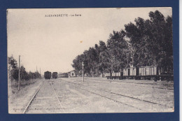 CPA Turquie Turkey Alexandrette écrite Gare Chemin De Fer Train - Turquie