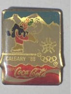 Pin's COCA COLA JO Jeux Olympique. Calgary Canada 88 Ours Patinage - Coca-Cola