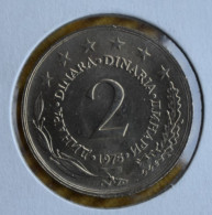 Coins Yugoslavia 2 Dinara 1975 TIRAGE 93 000 RARE - Yougoslavie