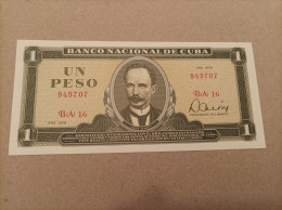 Billete De Cuba De 1 Peso Año 1979, UNC - Cuba