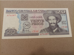 Billete De Cuba De 20 Pesos, Año 2003, Conmemorativo 50 Aniversario, UNC - Cuba