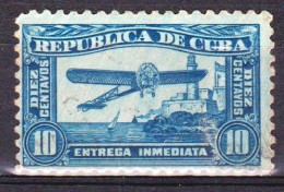 Cuba 1914 Used Yvert Expres 4 Error Fondo Azul - Gebruikt