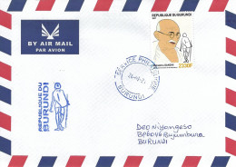 Burundi 2021 Bujumbura Mahatma Gandhi 2330f Special Handstamp Cover - Mahatma Gandhi