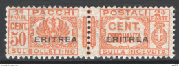 Eritrea 1927 Pacchi Postali Sass.PP25 **/MNH VF - Cert.Raybaudi - Eritrea