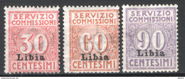 Libia 1915 Servizio Commissioni Sass.SC1/3 */MH VF/F - Libyen