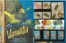 Vanuatu 1995-1997-1999 Folder Tropical Fish Mi 964-967, 1047-1051, 1092-1985  MNH(**) - Vanuatu (1980-...)