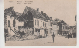 CPA Menin / Menen - Ruines - Rue De Lille / Ruins - Lille Street (avec Animation) - Menen