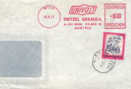 BST AFS Univolt Dietzel Gesmbh 1111 Wien 1977 - 1032 Linauer Hütte Rätikon - Maschinenstempel (EMA)