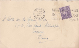 G-B--1950--lettre De LONDON  Pour Soissons-02 (France)---timbre Perforé BBK Seul Sur Lettre  , Cachet  Date  13-3-1950-- - Briefe U. Dokumente