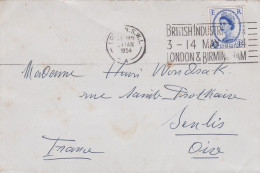 G-B--1954--lettre De LONDON  Pour Soissons-02 (France)---timbre Seul Sur Lettre  , Cachet  Date  19-1-1954-- - Cartas & Documentos