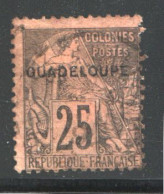 Alphée Dubois 25 Centimes  Guadeloupe Yv 21 - Used Stamps