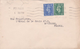 G-B-1950--- Lettre PEERLES  Pour Soissons-02 (France)-timbres ,cachet  Date  13-4-1950-- - Brieven En Documenten